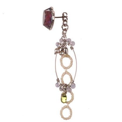 ピアス ハート パープル ペリドット レース TAMARUSAN