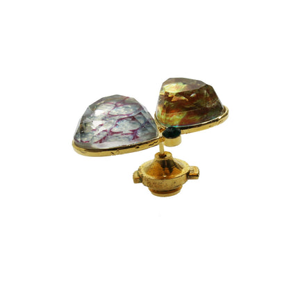 ピンブローチ 眼鏡ホルダー 花 金 紫陽花 TAMARUSAN