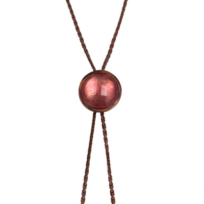 チェーンループタイ 赤 ホーン アンティーク風 TAMARUSAN