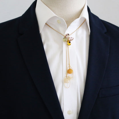 チェーンループタイ 花 24k チーター パンジー TAMARUSAN