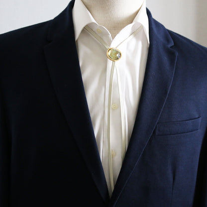 革紐ループタイ 氷雨 白革 グリーン TAMARUSAN