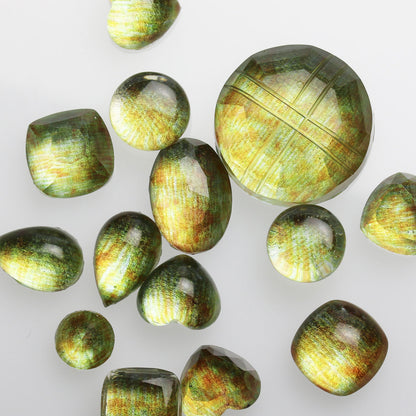 ピアス グリーン 金 樹脂 氷雨 TAMARUSAN