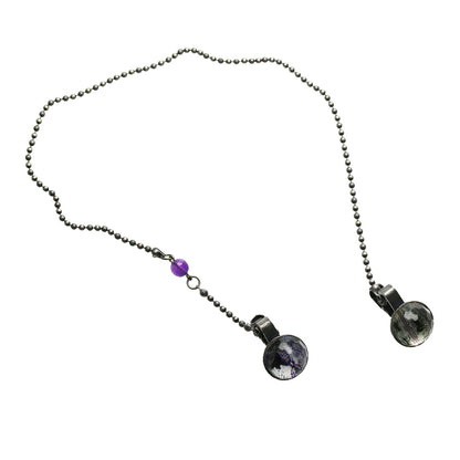 帽子留めクリップ アメジスト ハンミョウ 紫 古希 帽子留めクリップ