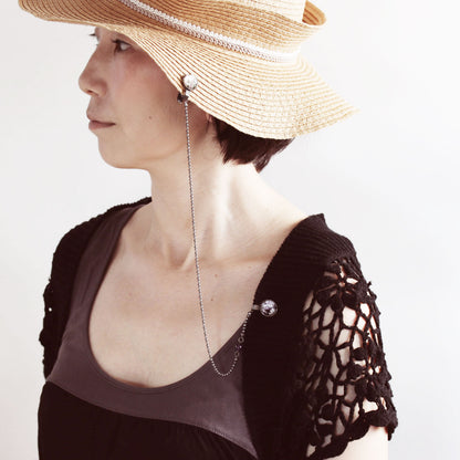 帽子留めクリップ アメジスト ハンミョウ 紫 古希 帽子留めクリップ