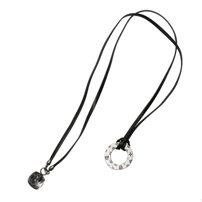 眼鏡ホルダー 革紐 グレー ハンミョウ ネックレス TAMARUSAN