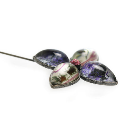 ハットピン 紫 花 ハンミョウ TAMARUSAN