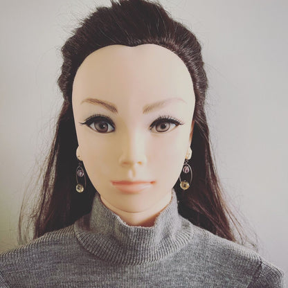 フックピアス グレー ハンミョウ アメジスト TAMARUSAN