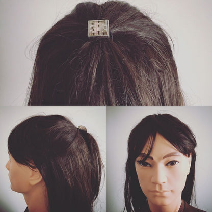 ヘアゴム ハンミョウ 四角 グレー TAMARUSAN