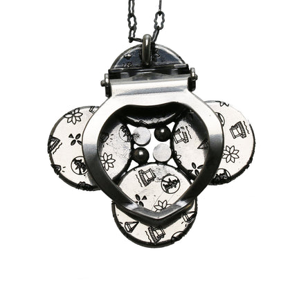 スカーフ留めネックレス ユリ 紫 2way TAMARUSAN