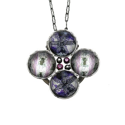 スカーフ留めネックレス ユリ 紫 2way TAMARUSAN