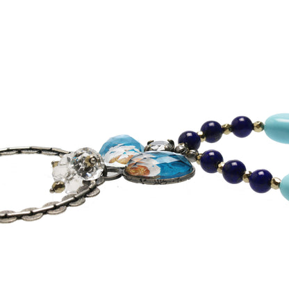 眼鏡ホルダー ネックレス 青 磁気入り ヘマタイト TAMARUSAN