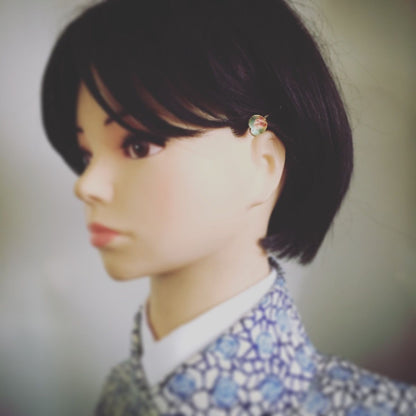 ヘアピン ハート ピンク ブルー ２４金 高級ヘアピン