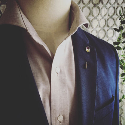 ハットピン ラペルピン 紫 炎 ジャケット飾り TAMARUSAN