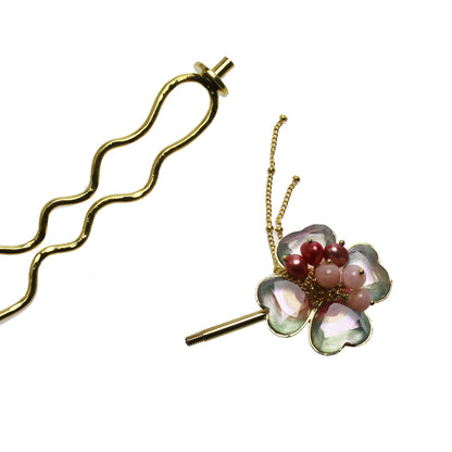 着せ替えかんざし 花 ピンク 水色 金 TAMARUSAN