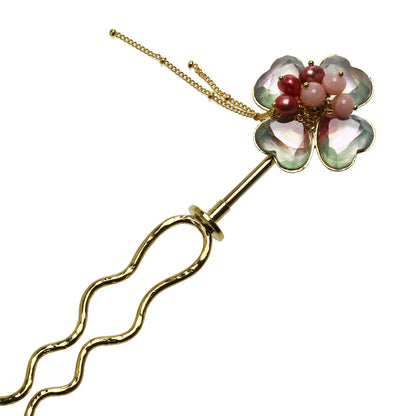 着せ替えかんざし 花 ピンク 水色 金 TAMARUSAN