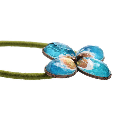 ヘアゴム ピーコック色 炎 グリーン TAMARUSAN