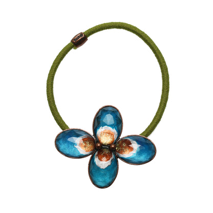 ヘアゴム ピーコック色 炎 グリーン TAMARUSAN