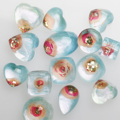 着せ替えかんざし 花 ピンク 水色 金 TAMARUSAN