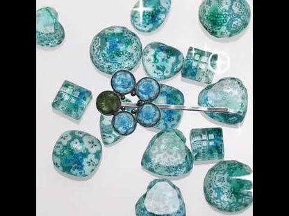 ヘアピン 花 梅 ブルー