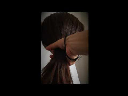 ヘアゴム 青 マーブル 四角