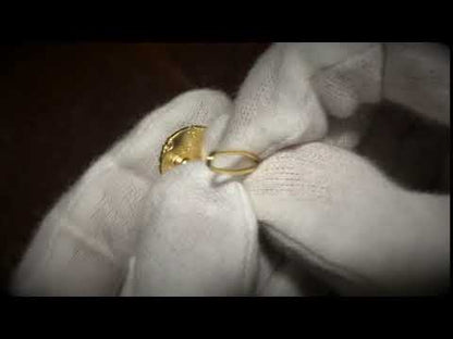 パッチン留め トラ猫 ２４金 黄色