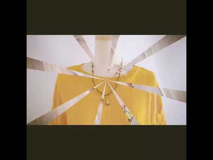 ネックレス 黄緑 珊瑚（染め） リボン アゲート カーネリアン