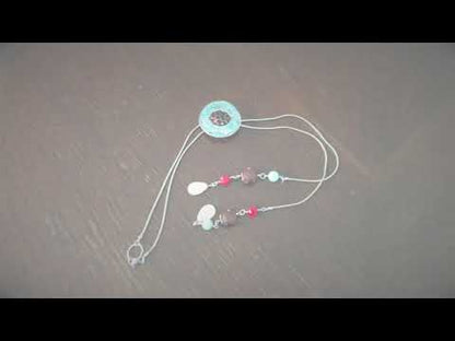 チェーンループタイ 青 珊瑚 ヘソナイトガーネット