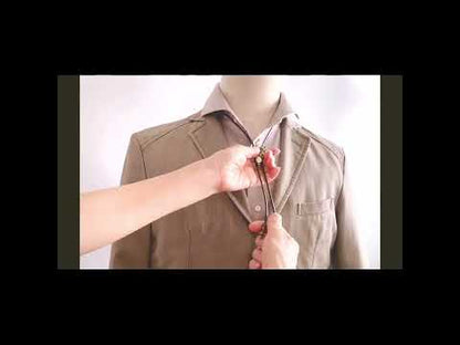 ループタイ 花 白 ごましお 革紐