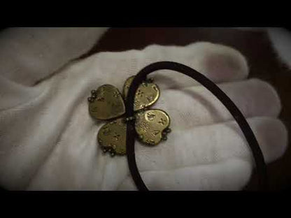 ヘアゴム 四つ葉 花 菊 高級 緑