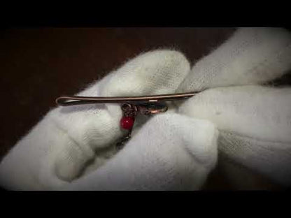 ヘアピン 赤 スイカ 珊瑚 クリソプレーズ