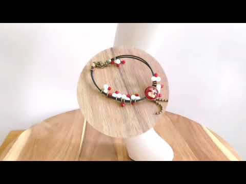 アンクレット 赤 革紐 珊瑚 大人 アクセサリー ｜足元のおしゃれ