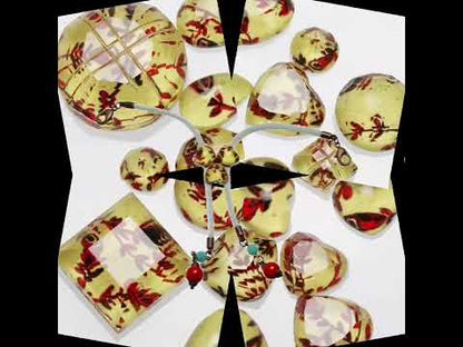 羽織紐 赤 花 サンゴ リボン