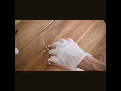 グラスコード トンボ ピンク シルバー925 絹 組紐