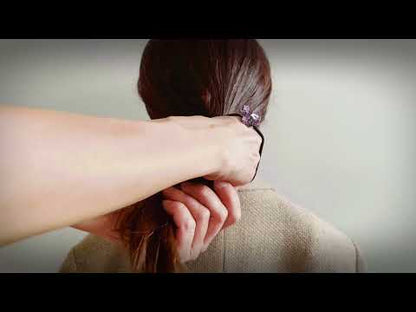 ヘアゴム スミレ 紫 マーブル