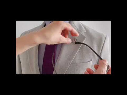 眼鏡ホルダーピンブローチ 飛行機 紫