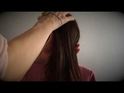 ヘアゴム 花 紫 ビーズ ハンドメイド 樹脂