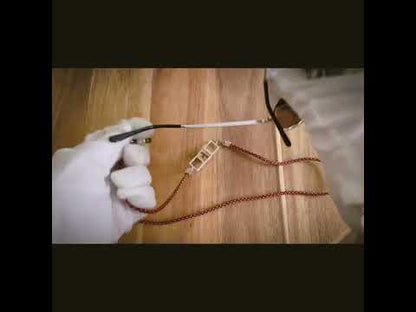 グラスコード ハンミョウ ヤモリ 臙脂シルバー925 絹 組紐