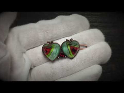 パッチン留め ハート レモン 青 赤