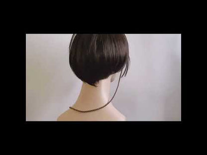 グラスコード 鷲 水色 茶色 シルバー925 絹 組紐