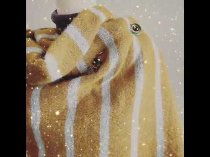 ラペルピン ハットピン 水晶 タイガーアイ ロング 茶色 緑