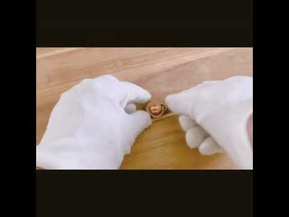 帯留め カニ 赤 アンティーク風