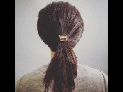 ヘアゴム 金 黄色 音符 四角 メンズ レディース