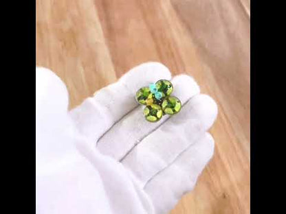 ボタンカバー 緑 ブローチ すいか