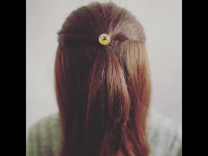 シルバー925 ヘアゴム カエル 黄色