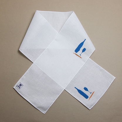 ワインボトル グラス 半襟 ハンカチ 白 半襟