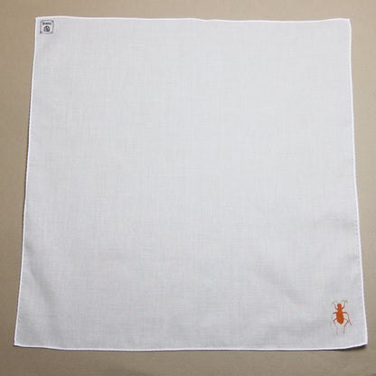 ハンミョウ ハンカチ ハンドプリント 白 ハンカチ