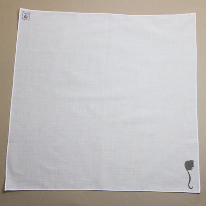 ねずみ ハンカチ ハンドプリント 白 ハンカチ