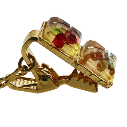 帽子留めクリップ ピンク 金 チェーン TAMARUSAN