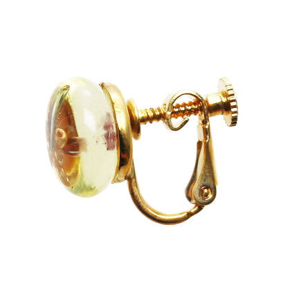 イヤリング ピンク ビーズ 金 クリップ式 クリップイヤリング