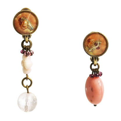 アシンメトリーイヤリング ピンク ピンクコモンオパール TAMARUSAN